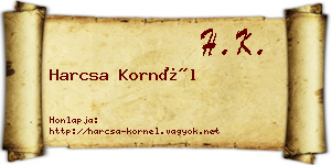 Harcsa Kornél névjegykártya